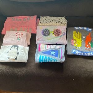 Lot of 7 long sleeve and 3/4 sleeve shirts. Size 10/12.